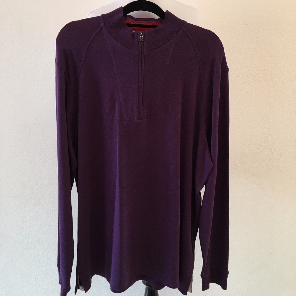 Robert Graham 2XL Purple Zip Pullover Long Sleeve